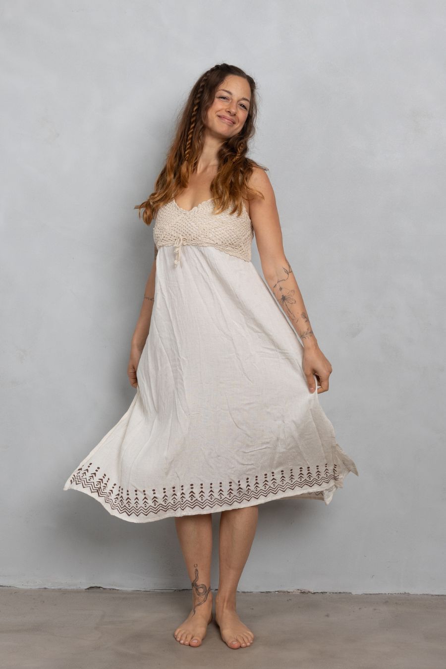 Kleid Crochet Natural